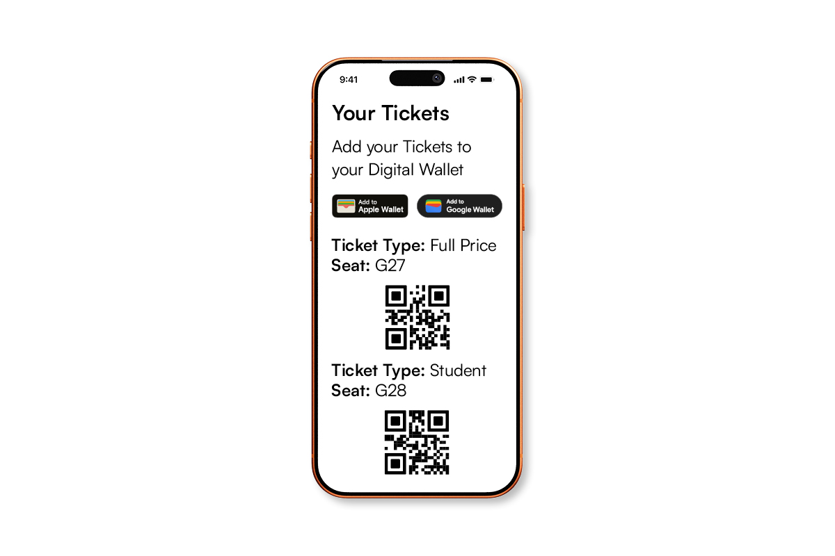 Qr Code Tickets With Buttons To Add To Apple Or Google Wallets