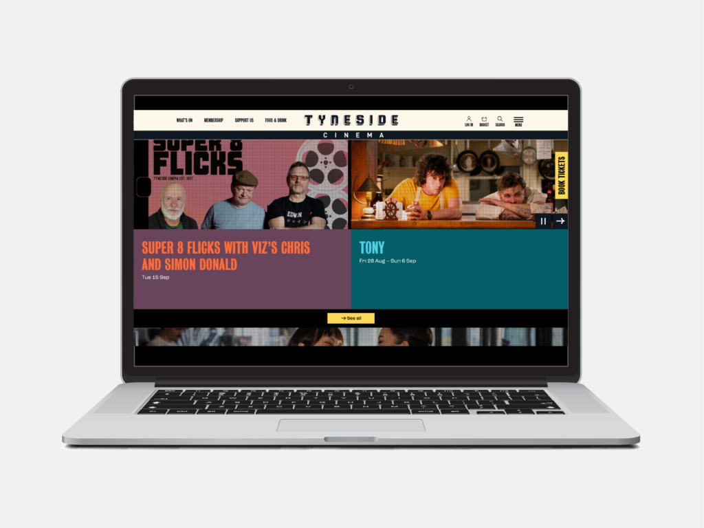 A Laptop Open To The Tyneside Cinema Website Home Page