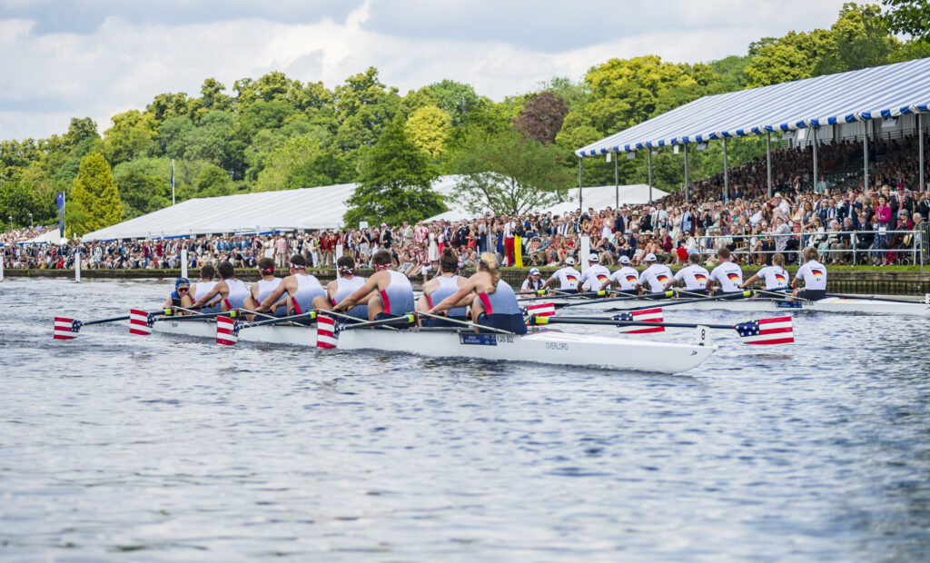 A Team Of Competitors At A Competition At Henley Royal Regatta.