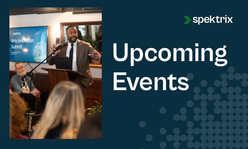 Upcoming Events, With A Picture Of A Speaker