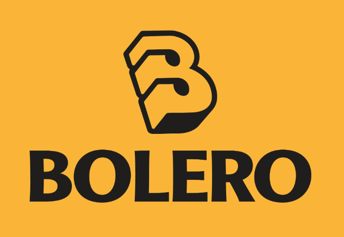 Logo Of Bolero, A 3D Letter B On A Mustard Yellow Background