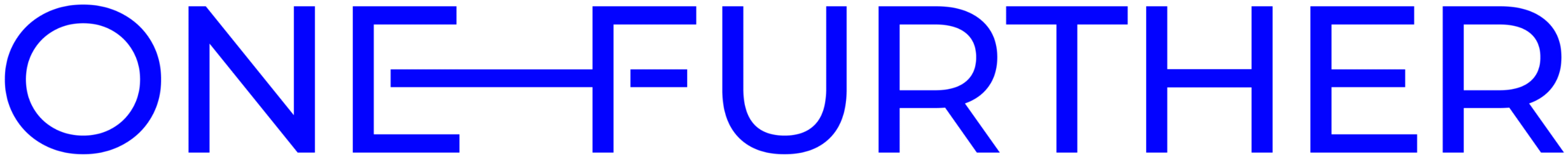 Logo Of One Further, In Vivid Blue, Connected Capitals
